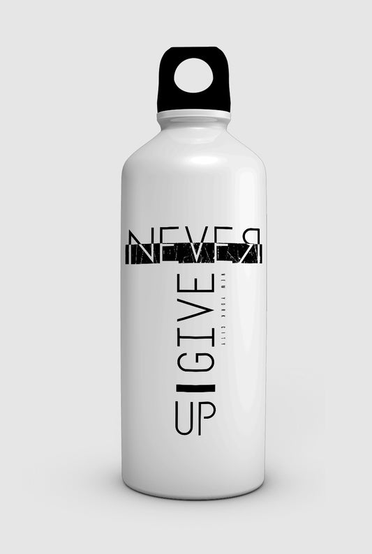 "NEVER GIVE UP" water bottle