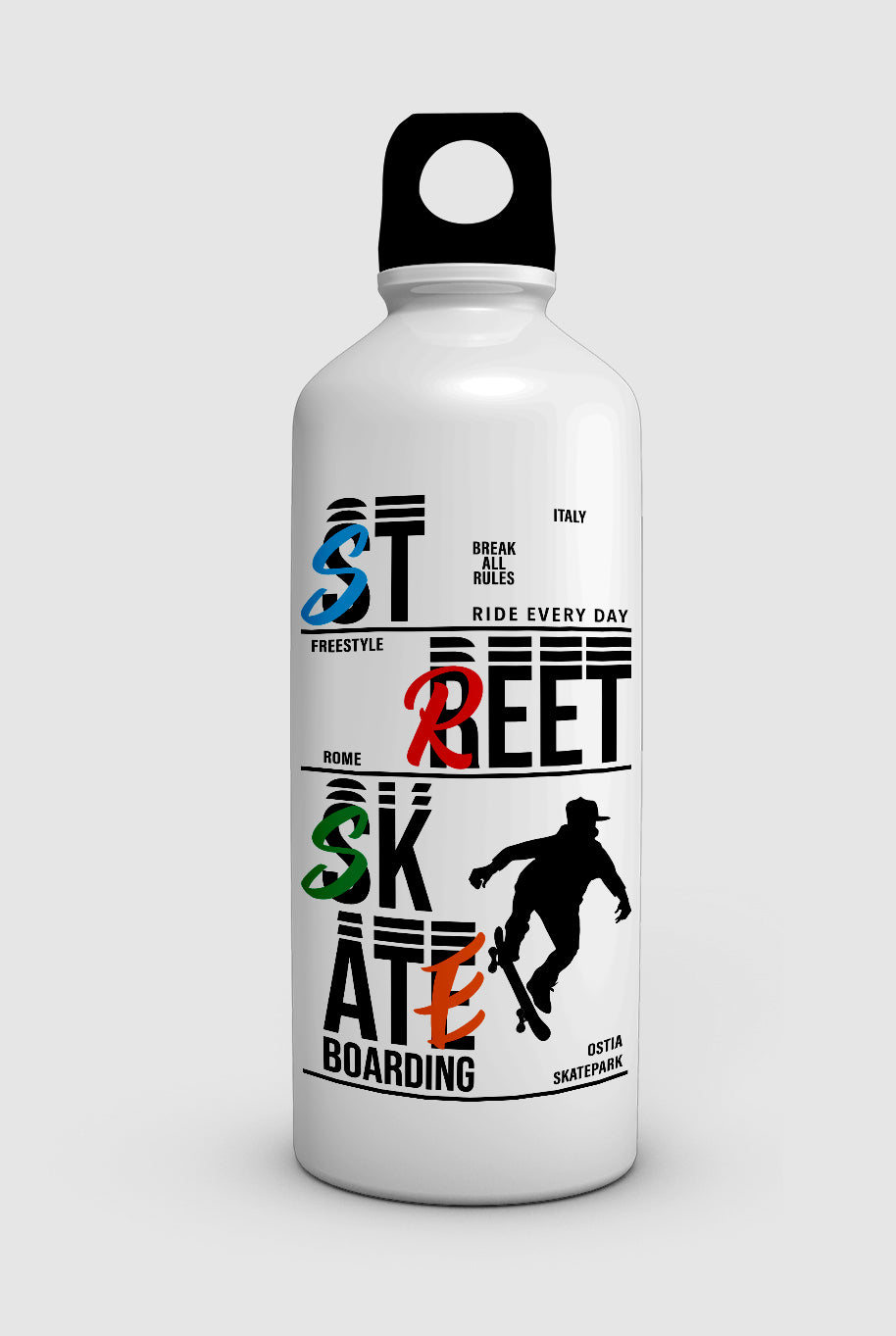 "STREET SKATE BOARDING" water bottle