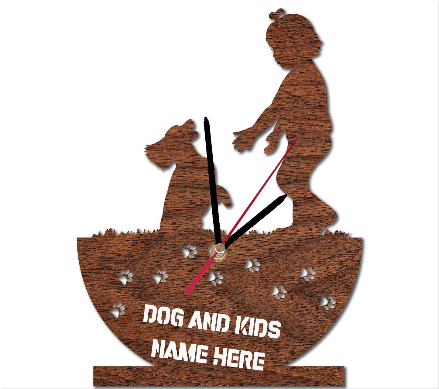 "PUPPY WITH GIRL" mantel clock