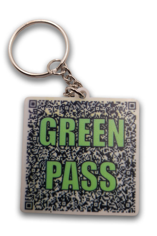 Key holder with GREEN PASS in plexiglass