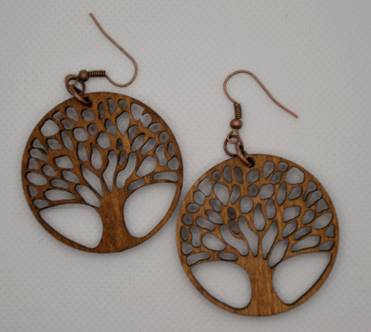 Wooden earrings "TREE OF LIFE"